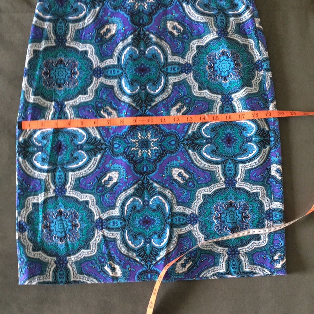 Talbots preppy paisley cotton pencil skirt 8 M - Picture 4 of 10